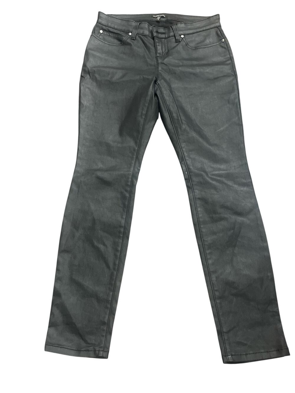 Eileen Fisher Jean-Sz 4P-Wax Coated organic cotton-Skinny-Stretch-Black-1186
